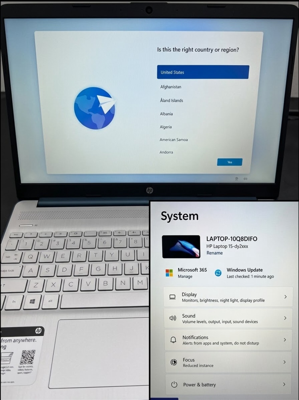 HP Silver and Blue 15-inch Laptop